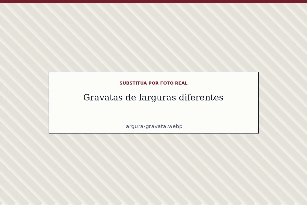 Gravatas de larguras diferentes lado a lado